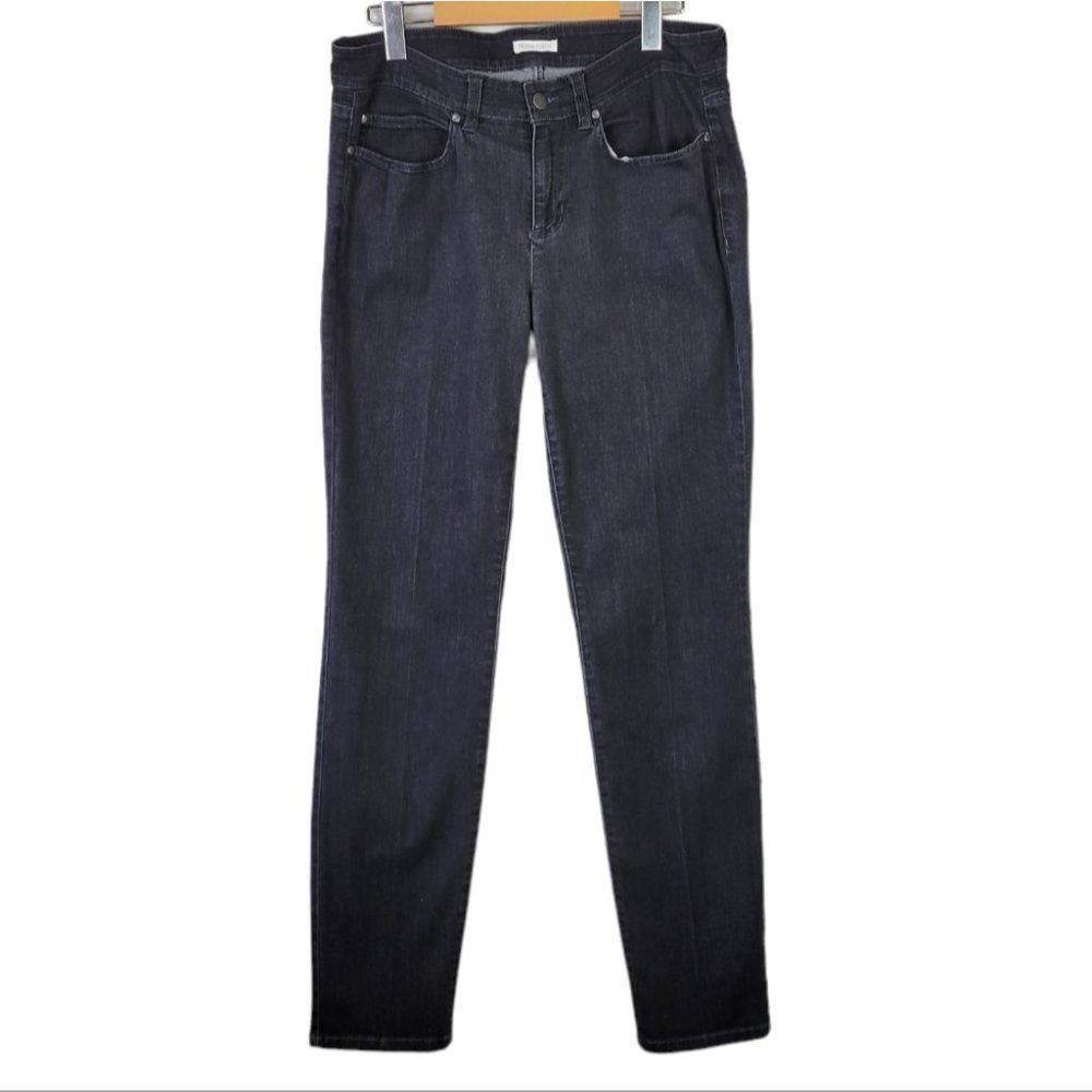 𝅺eileen Fisher Straight Leg Jeans Organic Cotton Black 10